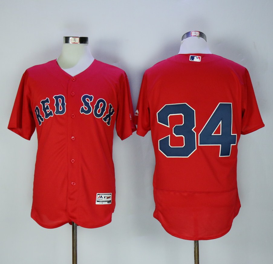 Men's Boston Red Sox #34 David Ortiz Red Stitched MLB Jersey